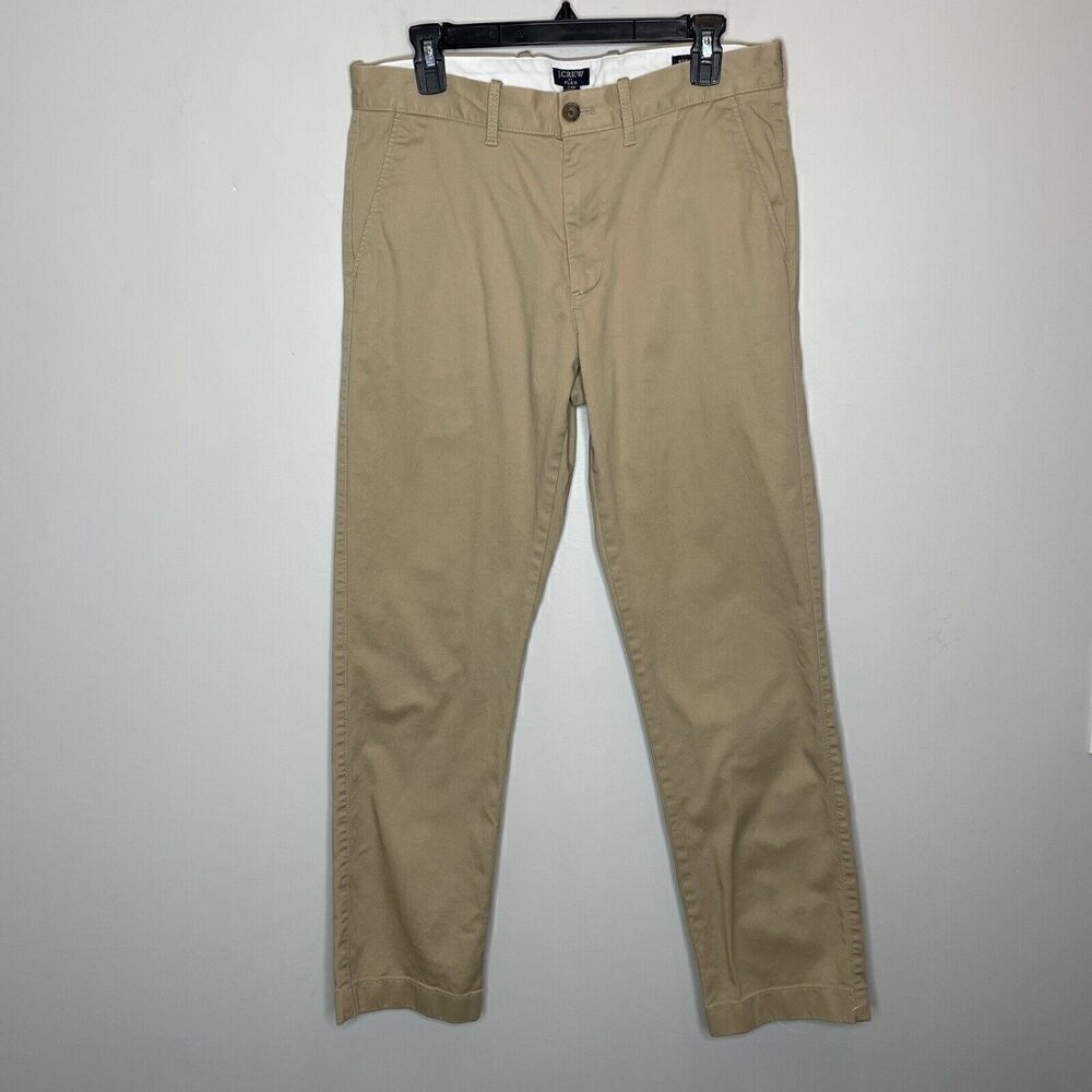 J.CREW Pants Mens 32 x 30 Straight Fit Chino Khaki Brown Cotton Blend H3186